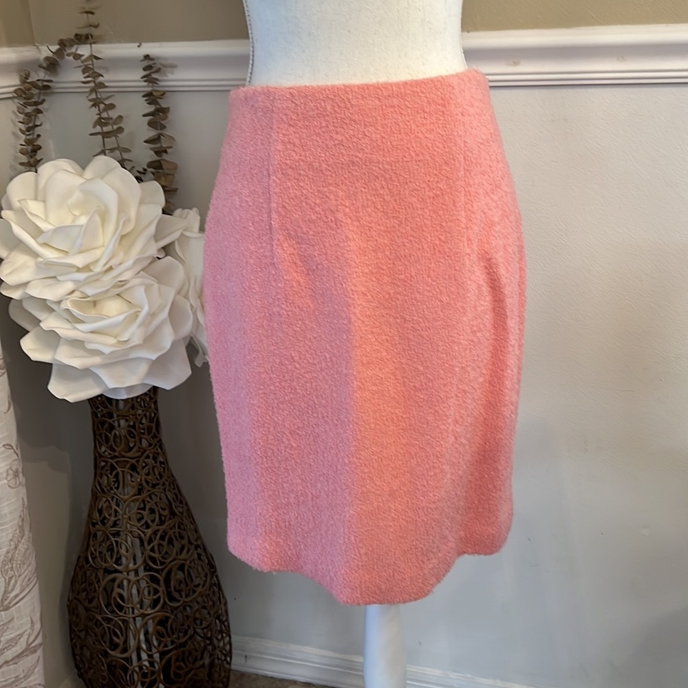 BANU Paris Wool Vintage Bubblegum Pink Blazer & Skirt Set Gold Buttons Sz 10 - Picture 11 of 13